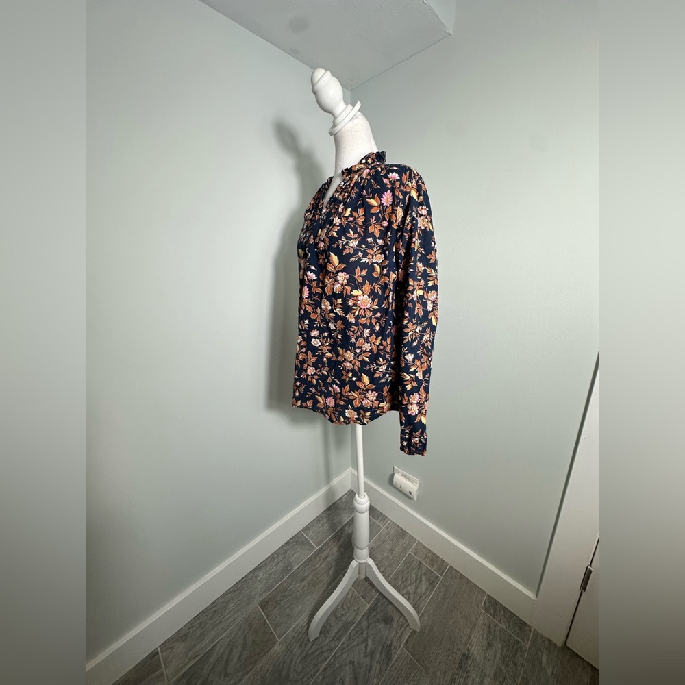 Milly New York Cotton  Floral Print Button Up  Blouse Size  XL - Picture 5 of 15